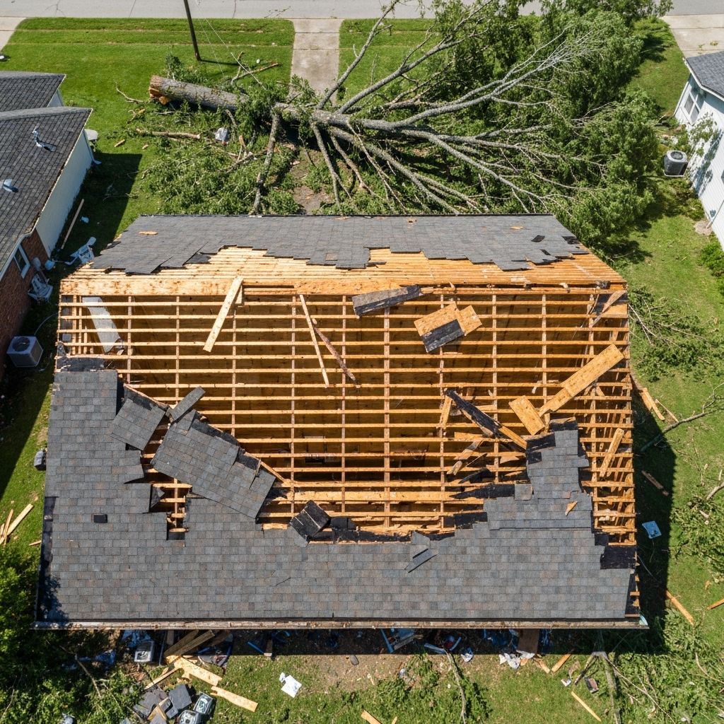 Emergency storm damage roof repair